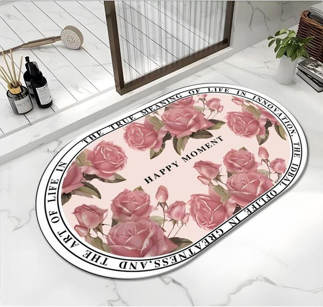 Saugfähige Kieselgurmatte für das Badezimmer von Yiran Health & Beauty, rutschfest und schmutzabweisend, B: 80 cm, T: 100 cm - Bild 1