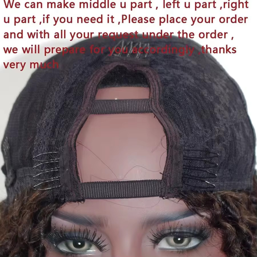 Fantasy Beauty Afro-Perücke, Honiggoldblond Ombre-Braun, Echthaar, lockig - Bild 2