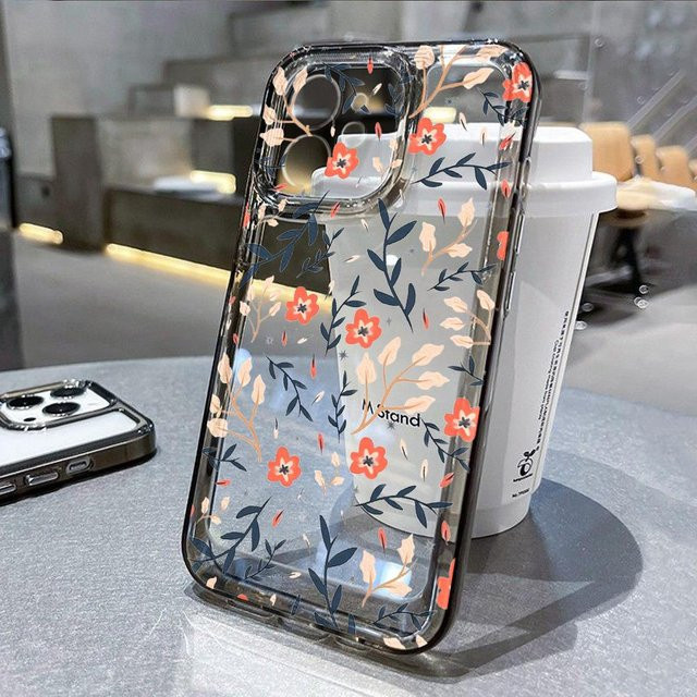 TUNEDEE Handyhülle mit Gänseblümchen-Design für iPhone 11 12 13 14 15 Pro Max XR X XS SE, stoßfest und transparent - Bild 1