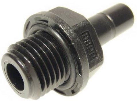 DM-Fit Gerade-Verbinder ASAB0804M in Schwarz mit 1/4 Außengewinde und 8mm Rohr-Durchmesser - Bild 1