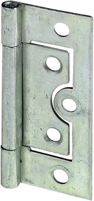 Hettich Lamellentürscharnier aus Stahl verzinkt in Silber, 2 Stück, Breite: 75 mm, Tiefe: 32 mm - Bild 1