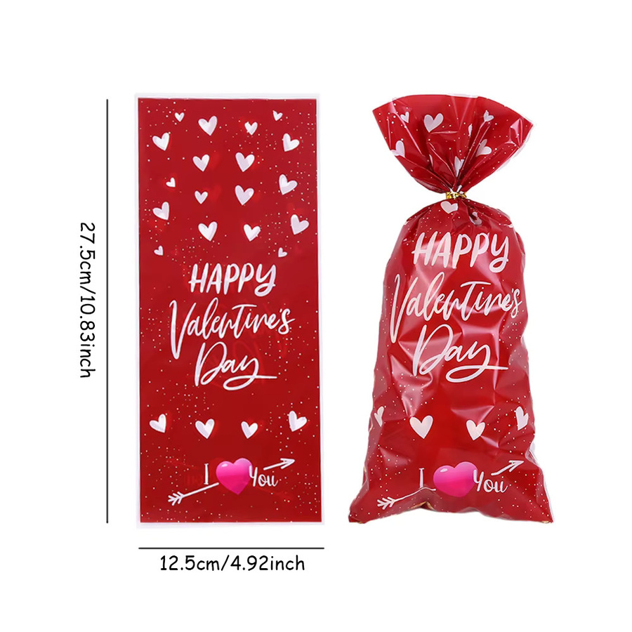 50 Stück Valentinstag Geschenktüten in Rot für Hochzeitsfeiern und Partyzubehör - Bild 2
