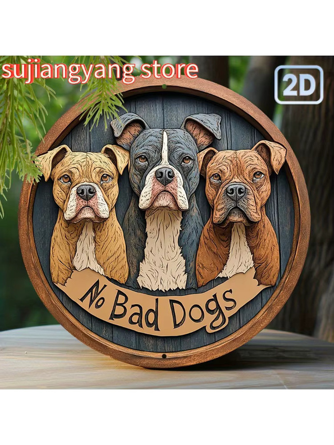 Rundes Boxer-Hundeschild aus Aluminium von Potdemiel, Mehrfarbig, Durchmesser: 20,32 cm - Bild 6