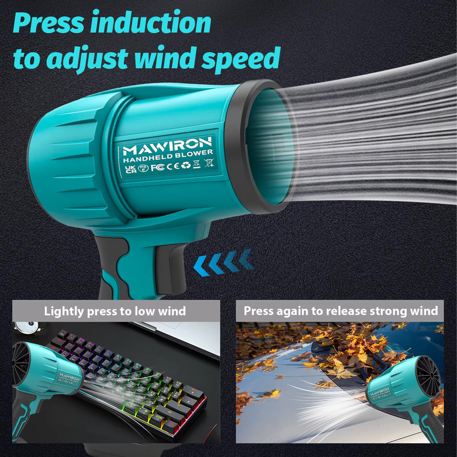Makita LXT 18V Bürstenloser Akku-Laubbläser mit Turbo-Funktion und 3 Düsen in Türkis - Bild 6