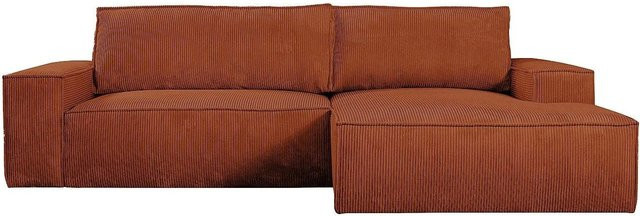 Vente-unique Schlafsofa Amelia in Terracotta, L-Form, Breite: 267 cm - Bild 1