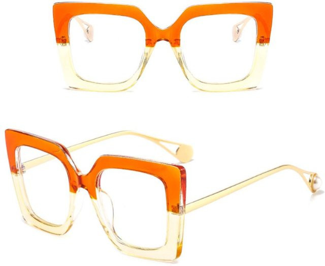 Bai Fen Bai Electronic 3C 46110Gl Korrektionsbrille, Vollrand, Quadratisch, Kunststoff, Orange, Unisex - Bild 1