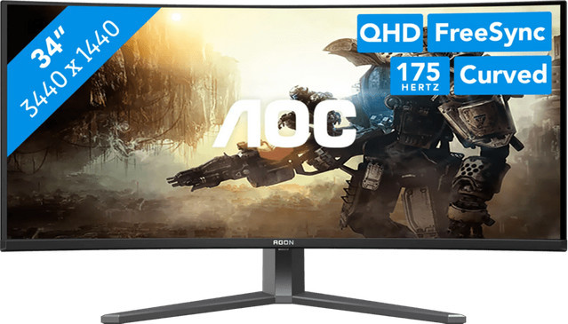AOC AGON PRO AG346UCD OLED Gaming-Monitor 34 Zoll QHD 1440p in Schwarz-Grau - Bild 1