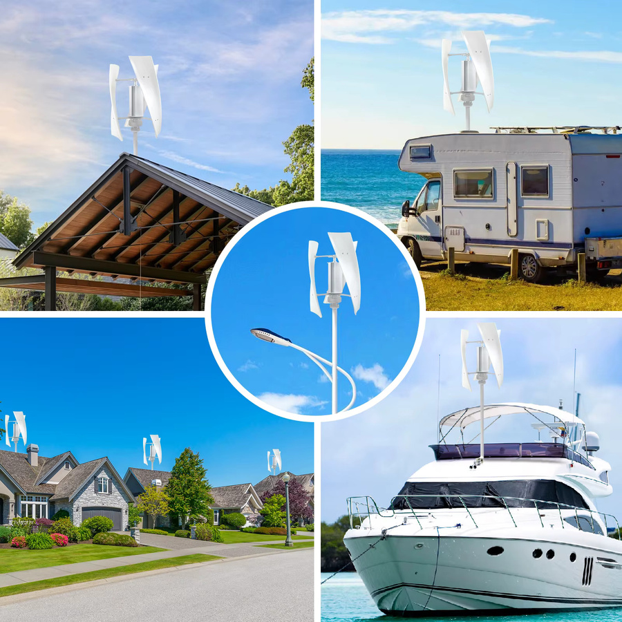 EKPAOWE Vertikale Windturbine Generator 3000W Off-Grid-System für erneuerbare Energien in Weiß - Bild 4
