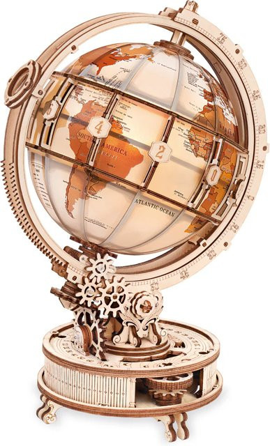 Robotime Leuchtender Globus, 3D Holzpuzzle, Weltraum, ab 14 Jahren - Bild 1