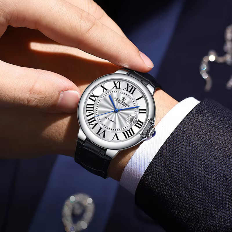 LOUIE JUELEN Armbanduhr Edelstahl, Automatik, Blau, Herren - Bild 2