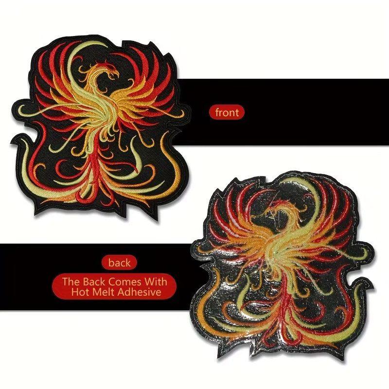 Phoenix bestickter Aufnäher zum Aufbügeln oder Aufnähen in Multicolour für Kleidung und Taschen - Bild 4