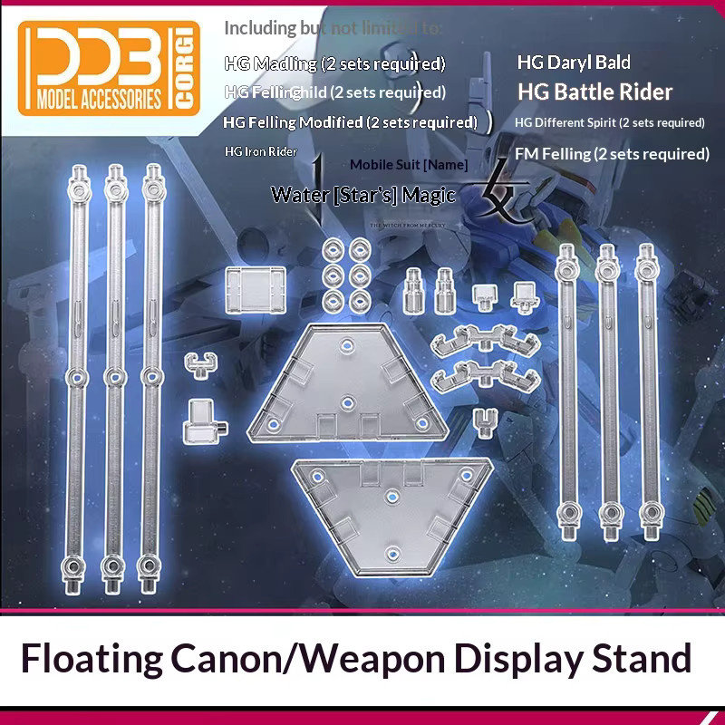 Bandai Mobile Suit Model Witch Hg 1/144 Fm 1/100 Floating Cannon Weapon Display-Ständer, Zubehör - Bild 2