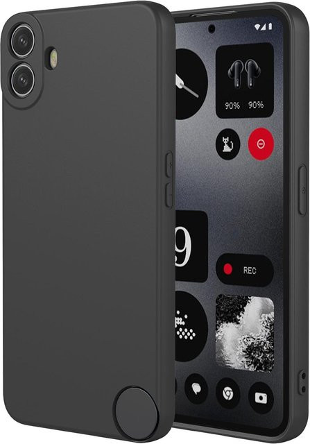 Flexible TPU Schutzhülle aus Flüssigsilikon für Nothing CMF Phone 2 Pro, Phone 1, Nothing Phone 2A Plus und Nothing Phone 2A in Schwarz - Bild 1