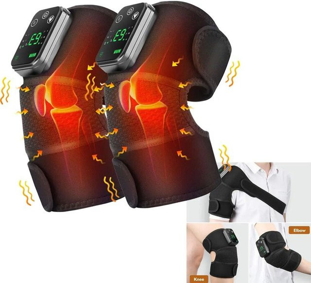 Binchi Health Technology Elektrisches Massagegerät mit Vibrationstherapie und Wärmefunktion für Knie, Ellenbogen und Beine in Schwarz - Bild 1