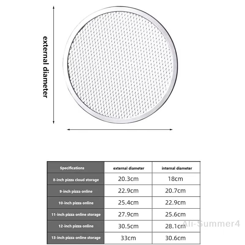 Runde Pizzaform aus Aluminiumlegierung mit Antihaftbeschichtung in Silber, 8-13 Zoll - Bild 5