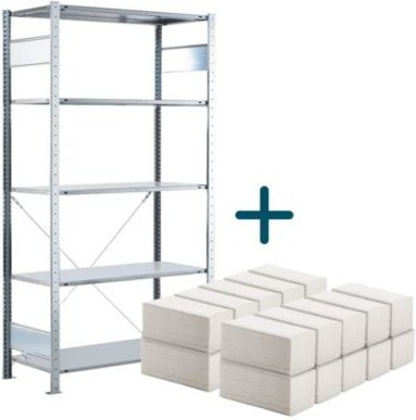 Schäfer Shop Steckregal MULTIplus150 Express mit 5 Fachböden und Tragkraft 150 kg pro Boden in Weiß - Bild 1