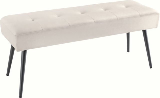 Sitzbank Boutique von riess-ambiente in Champagner mit Samtbezug und schwarzen Metallbeinen, Breite: 100 cm - Bild 1