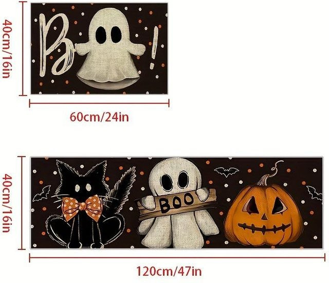 Halloween Diatomeenerde Fußmatte von Yiran Furniture in Blau und Grau, B/T: 60 x 40 cm - Bild 1