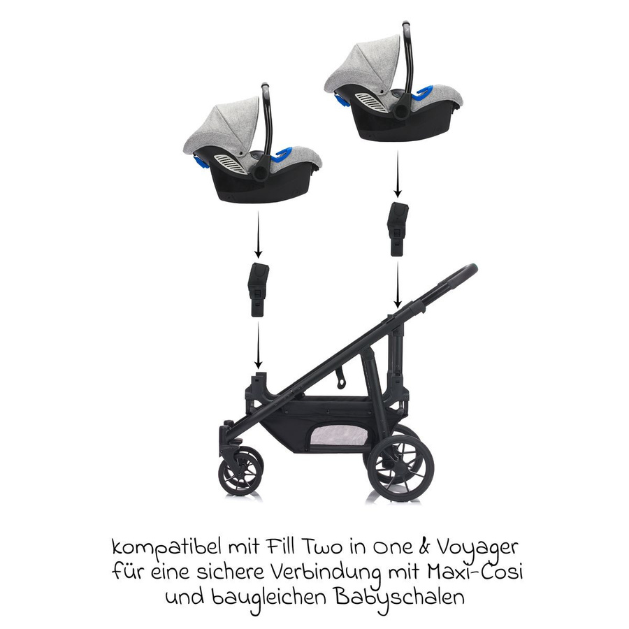 Fillikid Adapter für Fill Two in One & Fill Voyager für Maxi-Cosi Babyschalen, Schwarz - Bild 2