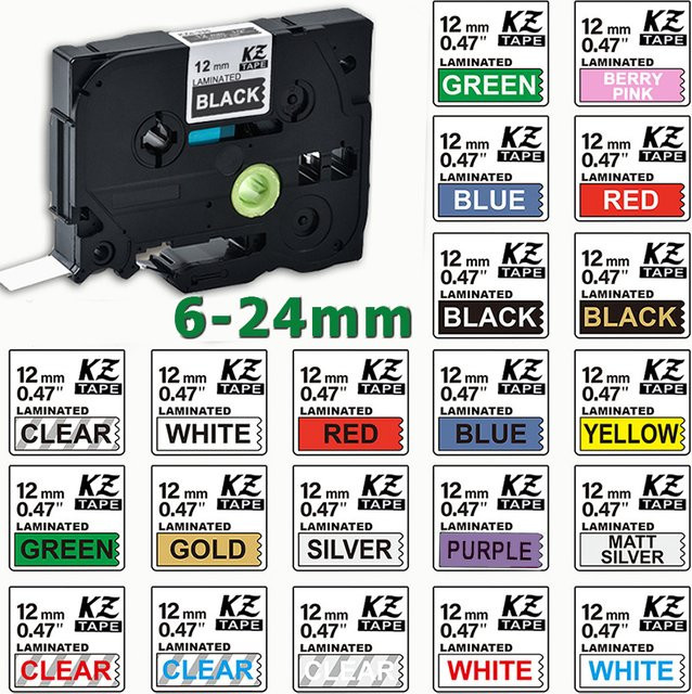 MrLabel Laminiertes Etikettenband Transparent für Brother P-Touch PT-H110 PT-210D PT-E550W PT-710BT kompatibel mit TZe-231 TZE121 TZ335 241 251 345 Breite: 6-24mm - Bild 1