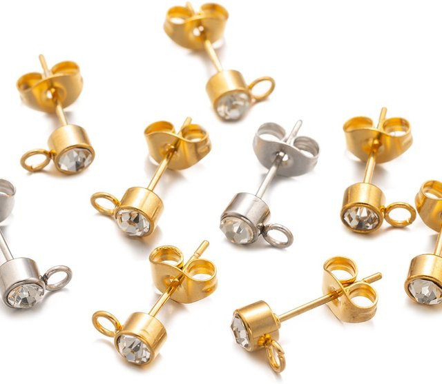 Ohrstecker Edelstahl, Kristall, 10 Sets - Bild 1