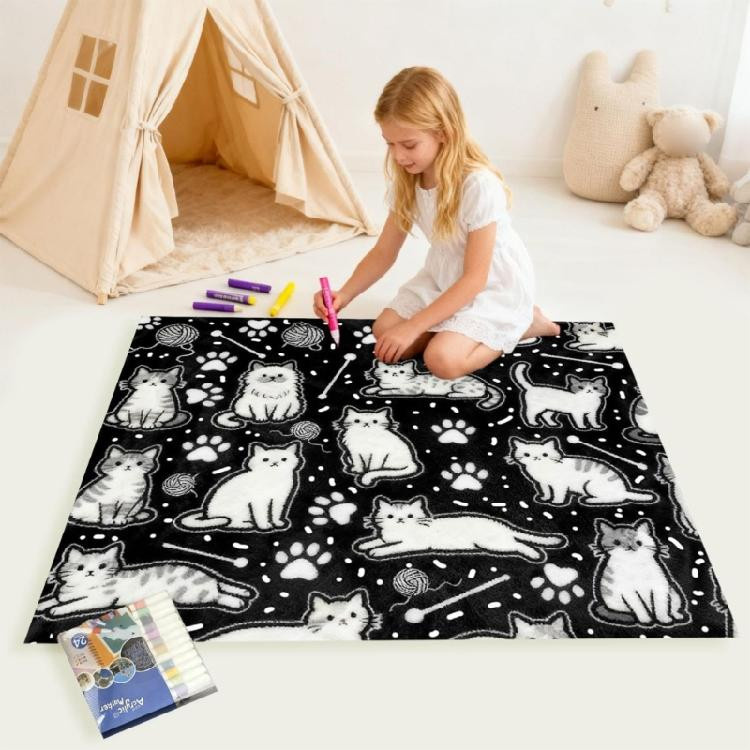 DIY Mal-Decke Titanium mit 12 Farbmarkern, waschbare Kuscheldecke zum Gestalten, Breite: 152,4 cm, Tiefe: 127,0 cm, Höhe: 13,0 cm - Bild 1