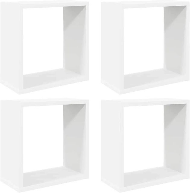 vidaXL Würfelregale 4er Set Weiß, Wandmontage, B/H/T: 30 x 30 x 15 cm - Bild 1