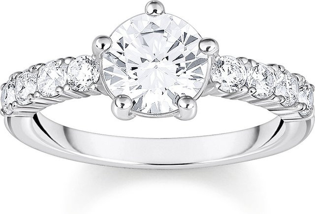 Thomas Sabo Solitärring, 925 Silber, Damen, Gr. 54 - Bild 1