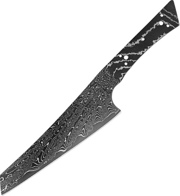 Xituo Kiritsuke Messerrohling aus japanischem Damaststahl mit schwarzer Klinge, handgeschmiedet und wärmebehandelt - Bild 1