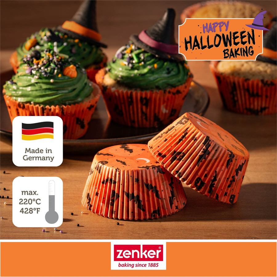 Zenker Happy Halloween Backpapier-Förmchen, Orange, 50 Stück - Bild 3