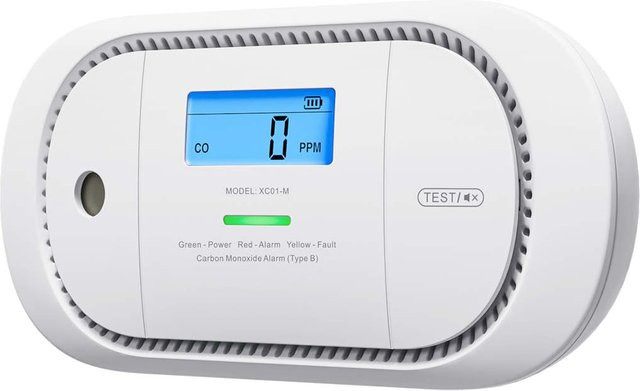 X-Sense XC01-M intelligenter vernetzter RF-Funk-Kohlenmonoxid Melder mit LCD-Anzeige in Weiß - Bild 1