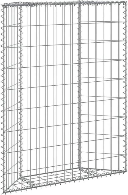Furnicato Gabionen-Hochbeet in Trapezform aus verzinktem Stahl, Farbe: Silber, B/T/H: 80 x 20 x 100 cm - Bild 1