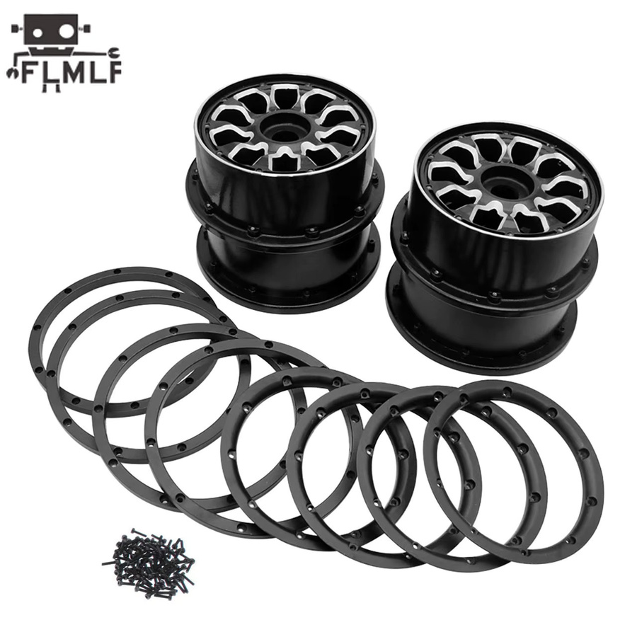 FLMLF RC-Auto-Vorder- oder Hinterradnaben aus Metall, mit Beadlock-Ring-Set, Schwarz, ab 14 Jahren - Bild 4