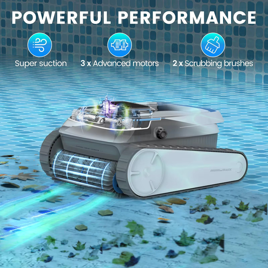 AIRROBO PC10 Kabelloser Pool-Roboter-Reiniger in Weiß mit 45000Pa Saugkraft, intelligenter Navigation, Wandkletterfunktion und 3 Reinigungsmodi - Bild 2