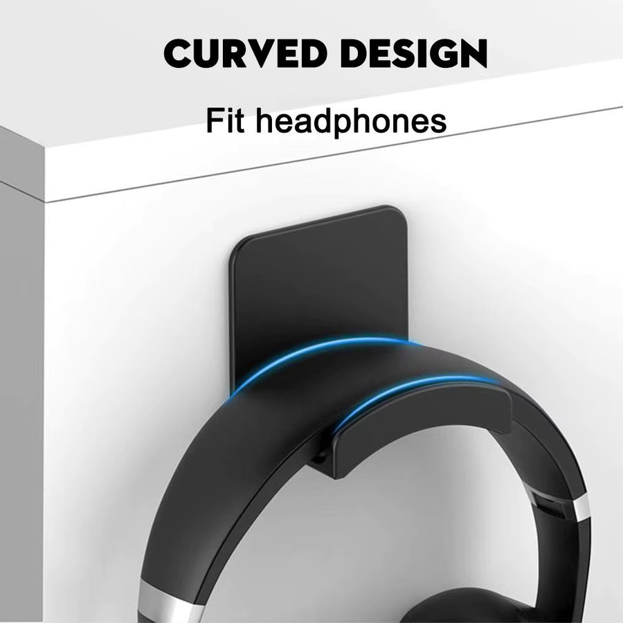 Mrgabwte Universal Kopfhörer Halter Wandständer für Headsets in Schwarz ohne Bohren - Bild 3