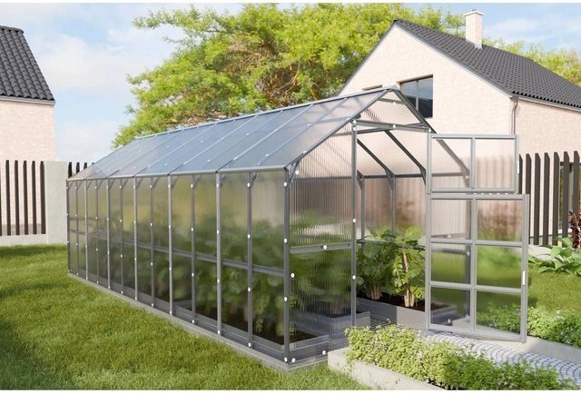 KLASIKA Giebelgewächshaus mit 6 mm Polycarbonatabdeckung, B/T/H: 6.12 x 2.35 x 2.35 m, transparent - Bild 1