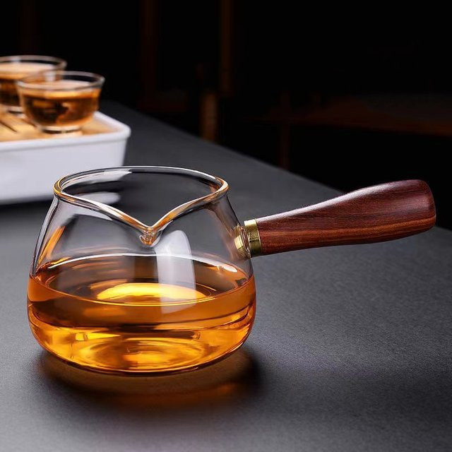 Kreative Kung Fu Teekanne aus Glas mit Holzgriff und Adler-Mund-Ausguss, transparent, 350 ml - Bild 1