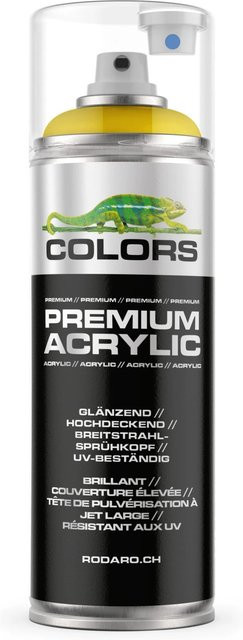 COLORS Premium Acryl Sprühfarbe Gelb RAL 1023 Verkehrsgelb Glänzend 400ml - Bild 1