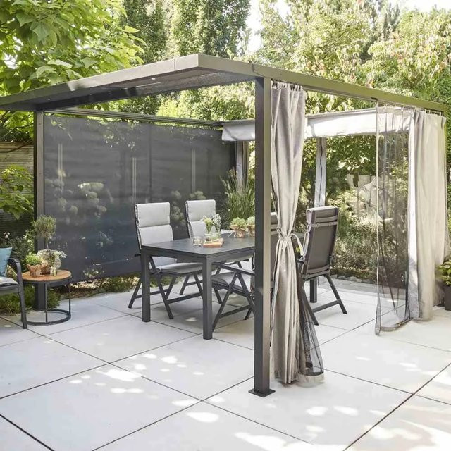 Siena Garden Sichtblende für Pergola aus Ranotex in Anthrazit, B: 300 cm, H: 210 cm - Bild 1