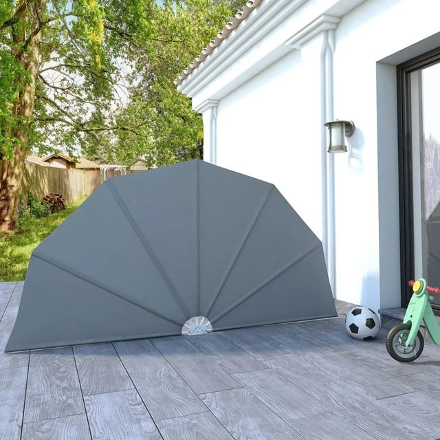 Furnicato Faltbarer Terrassen-Seitenfächer aus Polyester und Stahl, Grau, Breite: 160 cm, Höhe: 130 cm - Bild 1