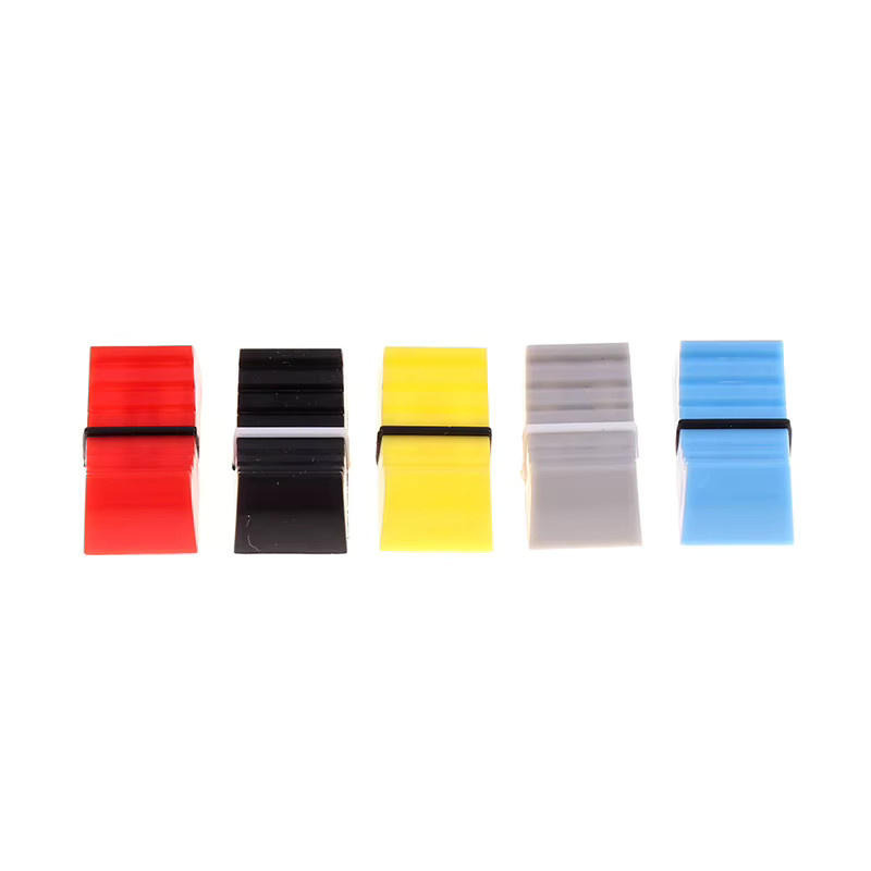 Sommer6 Fader-Knopfkappen Set, 10 Stück gerippte Schieber in Gelb und Multicolour für Mixer und Schalter - Bild 2