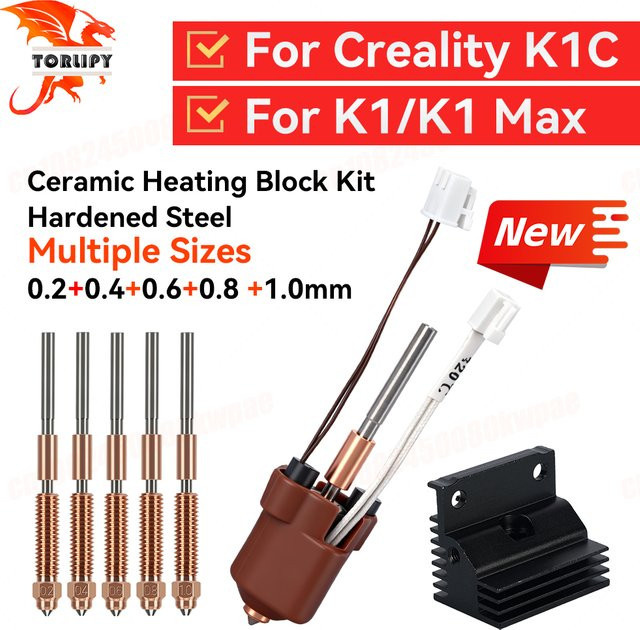 Creality Hotend Keramik-Heizblock Kit mit Quick-Swap Düse für K1C, K1 und K1 MAX 3D-Drucker - Bild 1