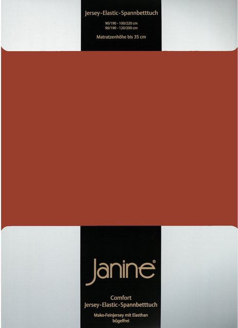 Janine Spannbetttuch Elastic Jersey in Rot aus Baumwolle mit Elasthan - Bild 1