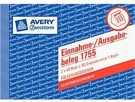 Avery Zweckform Einnahme- und Ausgabebeleg Formular 1755 DIN A6 quer, 40 Blatt, weiß und gelb - Bild 2