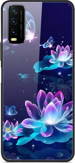 Harte Handyhülle mit gehärtetem Glas für Vivo V2027, V2029, Y20i, Y20s und Y20 in Gold - Bild 1