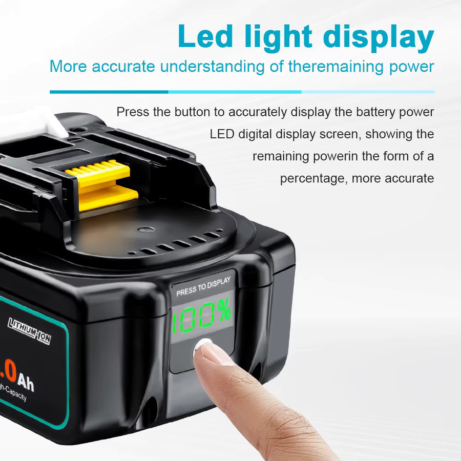 Waitley wiederaufladbarer Li-Ionen-Akku für Makita 18 V, 6000 mAh, Farbe: Schwarz - Bild 4