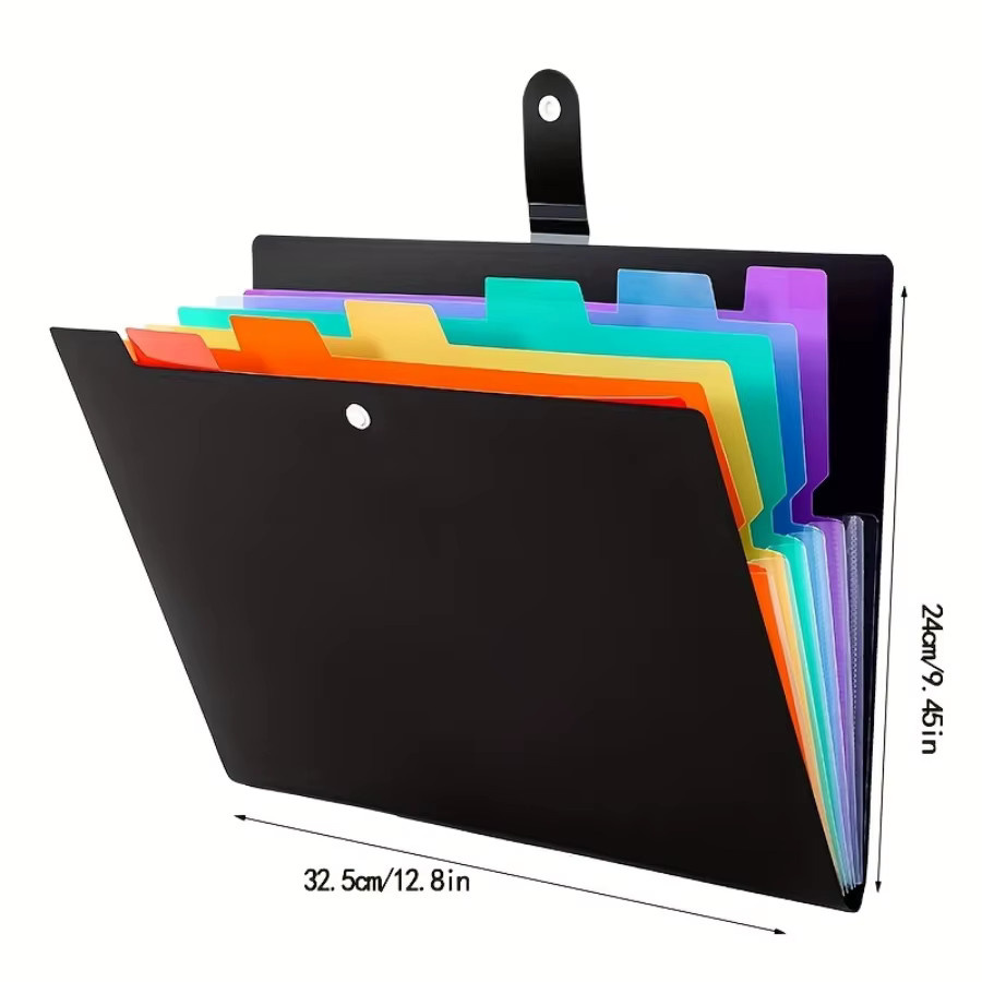 Akkordeon-Aktenmappe A4 Organizer aus Kunststoff in Multicolor für Schule, Zuhause und Büro - Bild 5
