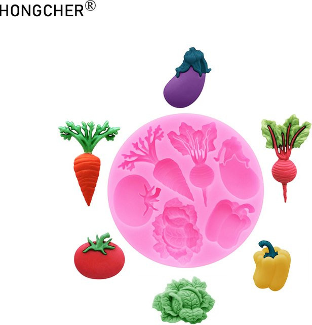 HONGCHER Silikon-Kuchenform in Pink für Gemüse- und Pilz-Designs, runde Backform für Gebäckdekorationen - Bild 1