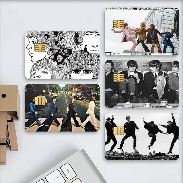 4er-Set dekorative Kreditkarten-Aufkleber im Retro-Design der Rockband The Beatles, kratzfest, multicolor - Bild 1