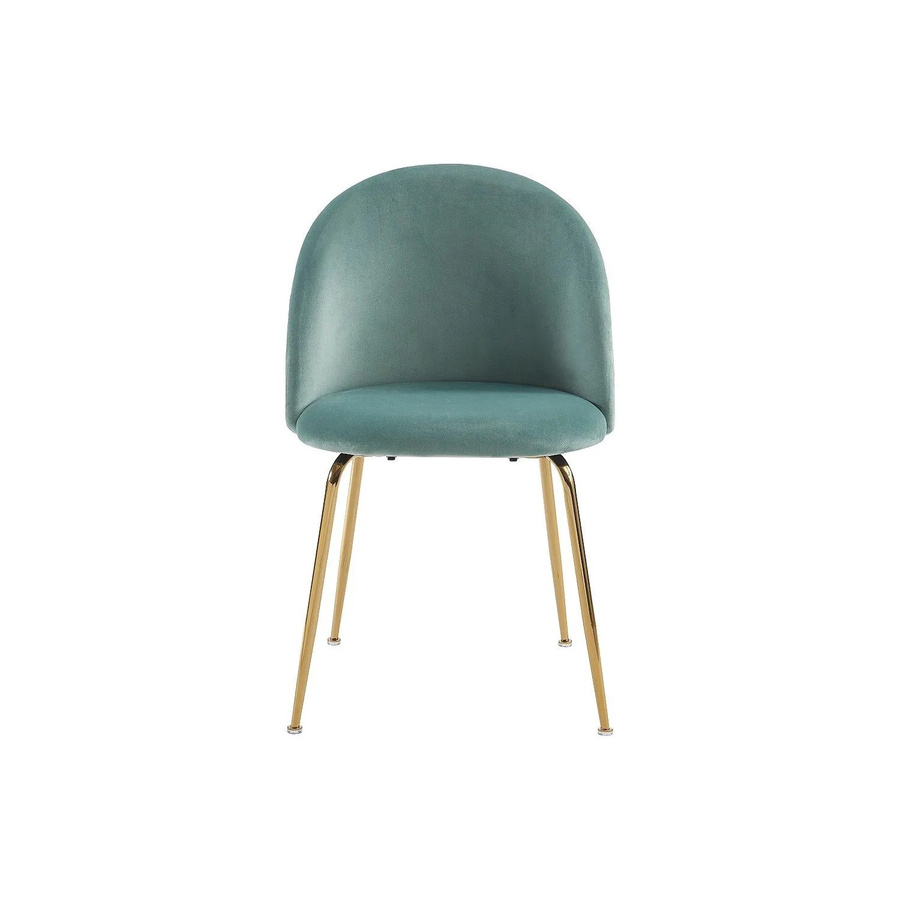 Vente-unique Stuhl Melbourne in Hellgrün mit Samtbezug und Gold-Metallgestell, Breite: 50 cm, Tiefe: 50 cm, Höhe: 50 cm - Bild 2